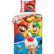 Kokvilnas gultas veļa 140x200 Mario krāsaina spilvendrāna 70x90 Bērni 12
