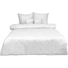 Damaskas gultasveļa 160x200 balta 01 vienkrāsaina 1cm svītras