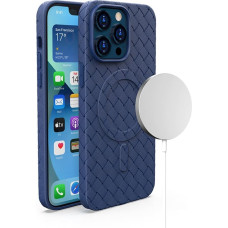 Hurtel Pīts futrālis iPhone 13 Pro Max ar MagSafe Woven Case, tum&scaron;i zils