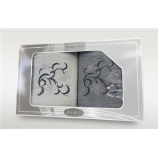 Dvieļu komplekts kastītē 2 gab 70x140 Dāvanu balts oša raksts 3 Frotex