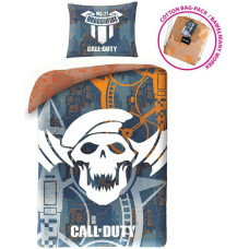 Kokvilnas gultas veļa 140x200 Call of Duty pelēka spilvendrāna 70x90 + kokvilnas maisiņš Bērniem 12