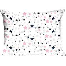 Kokvilnas spilvendrāna 50x60 363K zvaigznes balti rozā Kids 24