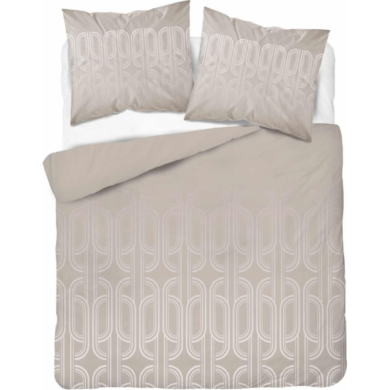 Kokvilnas gultas veļa 160x200 bēša ģeometrija 4853 B Kokvilna 74