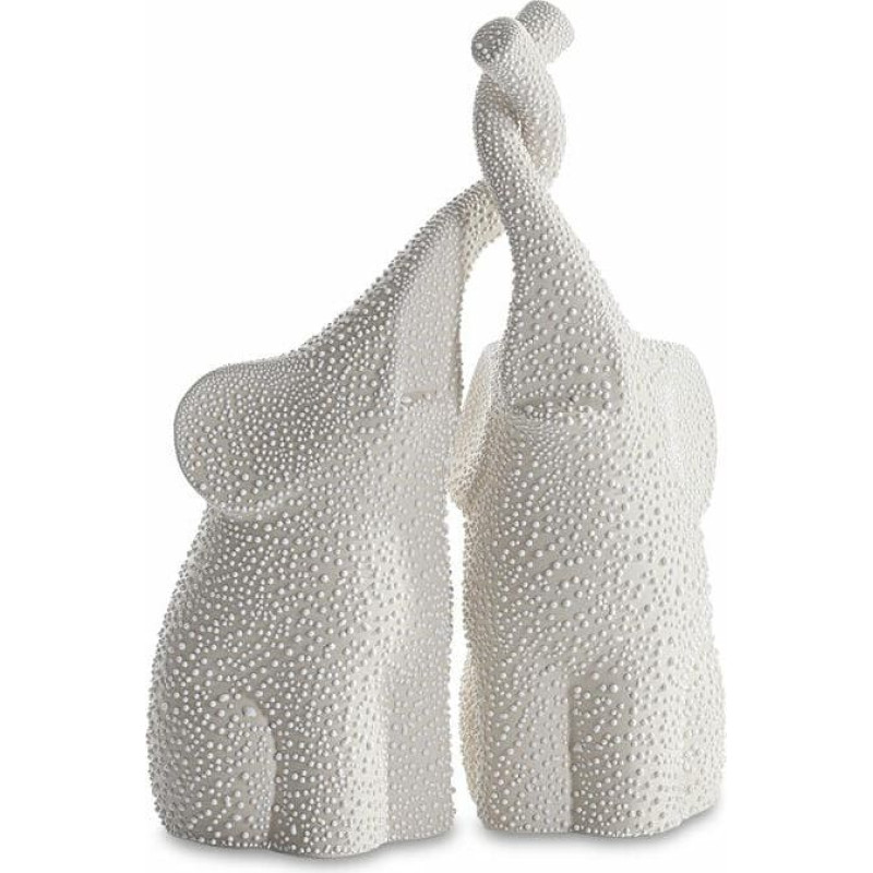 Riso dekoratīvā figūriņa, komplektā 2 ziloņi, krēms