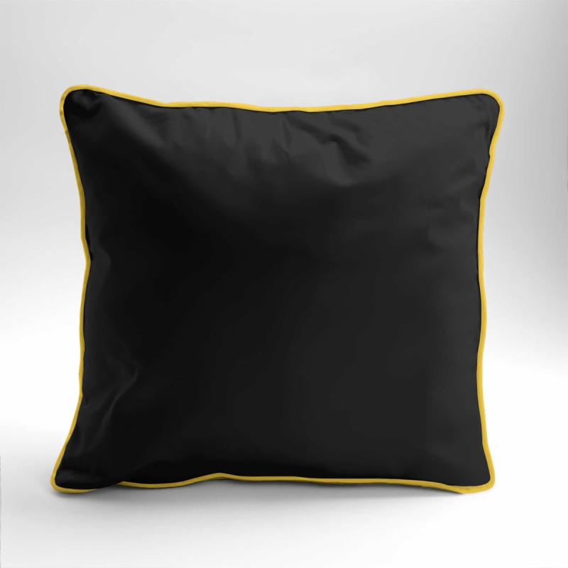 Satīna spilvendrāna 40x40 melna ar caurulēm Mako Satin 62