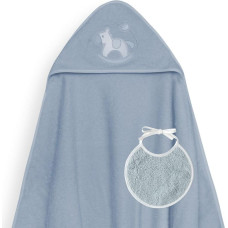 Interbaby Vannas dvielis 100x100 Caballito balts benzīna dvielis ar kapuci + priekšautiņš