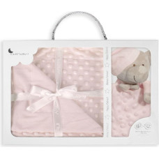 Interbaby Bērnu sedziņa 80x110 Burbuļrozā + mīļa rotaļlieta