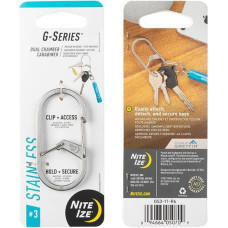 Nite Ize - G sērijas divkameru karabīne #3 - nerūsējošais tērauds - GS3-
