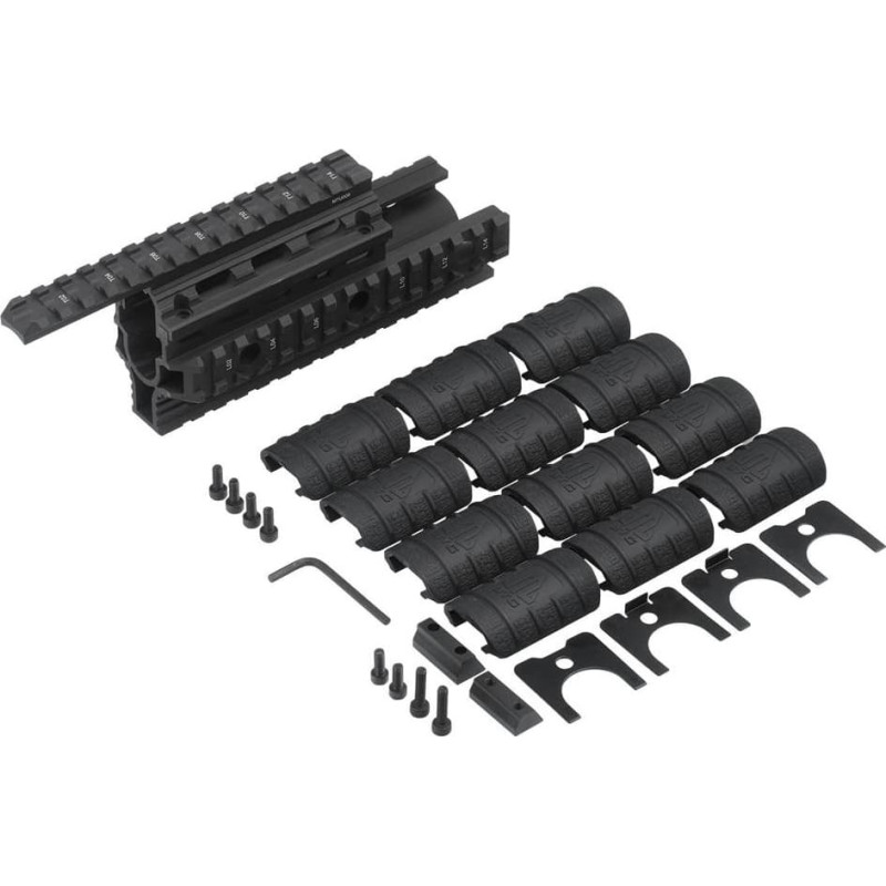 UTG - AK47 roku aizsargs ar Picatinny sliedēm alumīnija melns MTU009