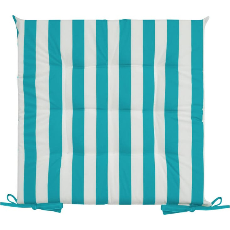 Sēdekļa spilvens 40x40x5 Dārza zilas svītras ūdensizturīgs dārzs