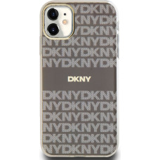 Dkny PC|TPU Repeat Pattern Tonal Stripe Magsafe Case for iPhone 11 Beige