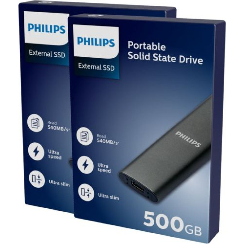 Philips External SSD 500GB Ultra speed Space grey