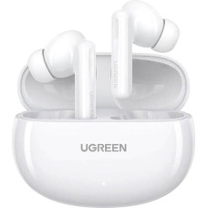 Ugreen HiTune T6 bezvadu austiņas ar ANC funkciju + USB-A - USB-C kabelis, balts