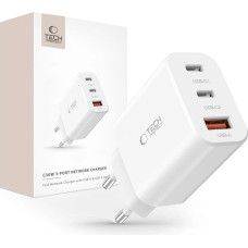 Tech-Protect NC30W network charger 2x USB-C PD 30W | USB-A QC 3.0 - white