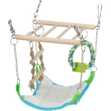 Trixie Aksesuārs grauzējiem - Trixie Suspension bridge, hammock|toy, hamster, wood|rope, 17 × 22 × 15 cm