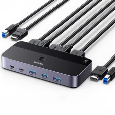 Ugreen 2in1 slēdzis HDMI / USB-A / USB-B / USB-C / microUSB melns