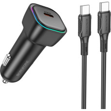 Borofone Car charger BZ28 Trophie - Type C - PD 30W 3A with Type C to Type C cable black