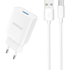 Dudao A3EU tālruņa lādētājs 5V | 3A | QC3.0 + kabelis USB-C balts