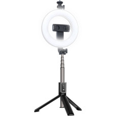 Selfie Stick - with detachable bluetooth remote control, tripod and ring lamp - P40D-2 Black