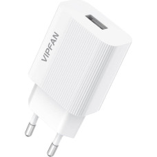 Wall charger Vipfan E01, 1x USB, 2.4A (white)