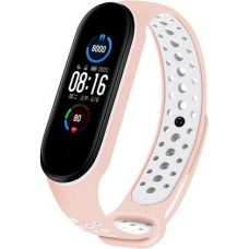 Beline pasek Design Mi Band 7|6|5 różowo-biały |pink-white