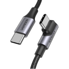 Angle cable USB-C to USB-C UGREEN US334 5A, PD 100W, 1m (black)