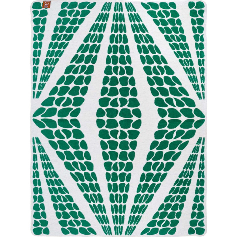 Unia - Cotton Cloud Akrila kokvilnas sega 150x200 2138/2 Ģeometrisks lilijzaļš gultas pārklājs pleds ar tamborējumu SG