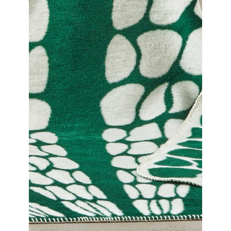 Unia - Cotton Cloud Akrila kokvilnas sega 150x200 2138/2 Ģeometrisks lilijzaļš gultas pārklājs pleds ar tamborējumu SG