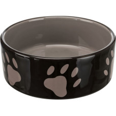 Trixie Bļoda dzīvniekiem, keramika : Trixie Ceramic bowl, with paw prints, 0.3 l|ø 12 cm, brown|cream