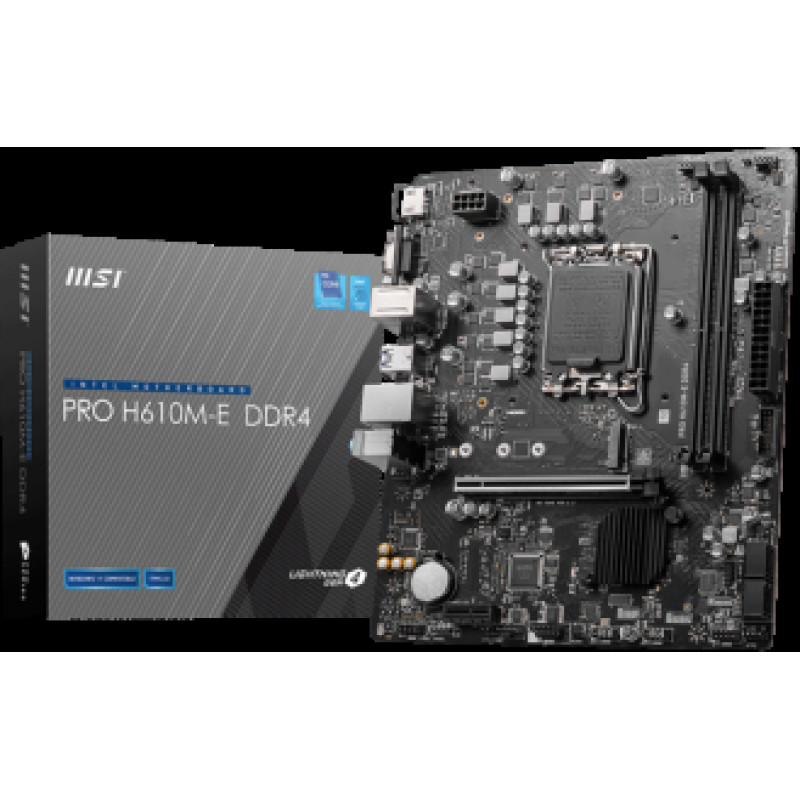 MSI Mainboard PRO H610M-E DDR4 - micro ATX - Socket LGA1700 - Intel H610