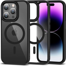 Tech-Protect MagMat MagSafe case for iPhone 15 Pro Max - transparent and black
