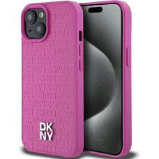 Dkny Leather Pattern Metal Logo MagSafe case for iPhone 15 | 14 | 13 - pink