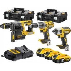 Dewalt-Maszyny akumulators Combo komplekts DCF887 + DCH273 + DCD796 18V Li-Ion XR 3x5.0Ah, 2 TSak DeWalt futrāļi [DCK368P3T-QW]