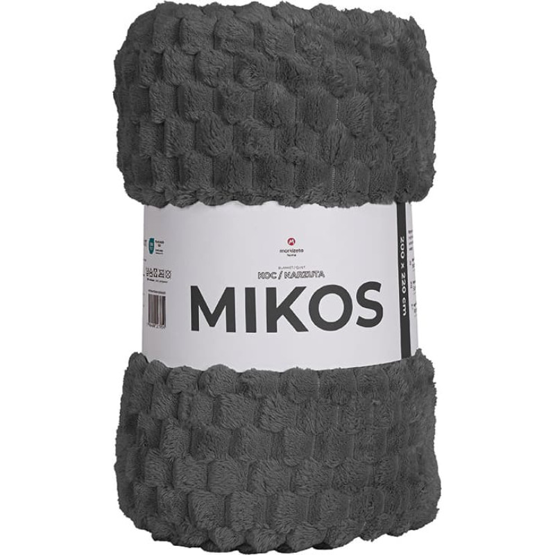 MIKOS dekoratīvā sega, izmērs 200x220cm, krāsa 008 tumši pelēka MIKOS0/CODE/008/200220/1