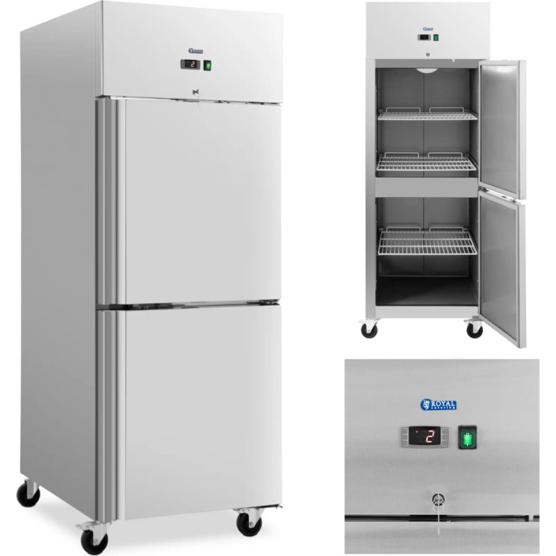 Royal Catering Ledusskapis, ēdinā&scaron;anas ledusskapis uz riteņiem, 2 durvis, 2-8C, 750 l