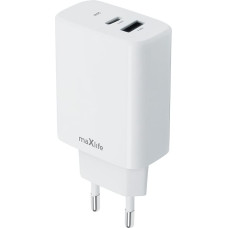 Maxlife MXTC-10-20AC PD QC charger 1x USB-C 1x USB 20W white