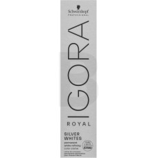 Schwarzkopf Professional Igora Royal SilverWhite Permanent White Refining Color Creme profesionāla permanentā matu krāsa platīna blondiem un sirmiem matiem Gray-Lilac 60 ml