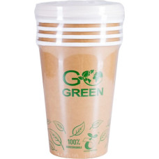 Gogreen Kompostējamie ēdienu trauki ar vāciņiem Go Green 940ml 5gab.| 0,131kg