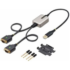 Startech .com 2ft (60cm) 2-Port USB to Serial Adapter Cable, Interchangeable DB9 Screws|Nuts, COM Retention, USB-A to DB9 RS232, FTDI, Level-4 ESD Protection, Windows|macOS|ChromeOS|Linux - Rugged TPE Construction (2P1FFC-USB-SERIAL) - USB | serial cable 