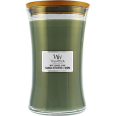 Woodwick Mint Leaves & Oak scented candle with wooden wick 609,5 g