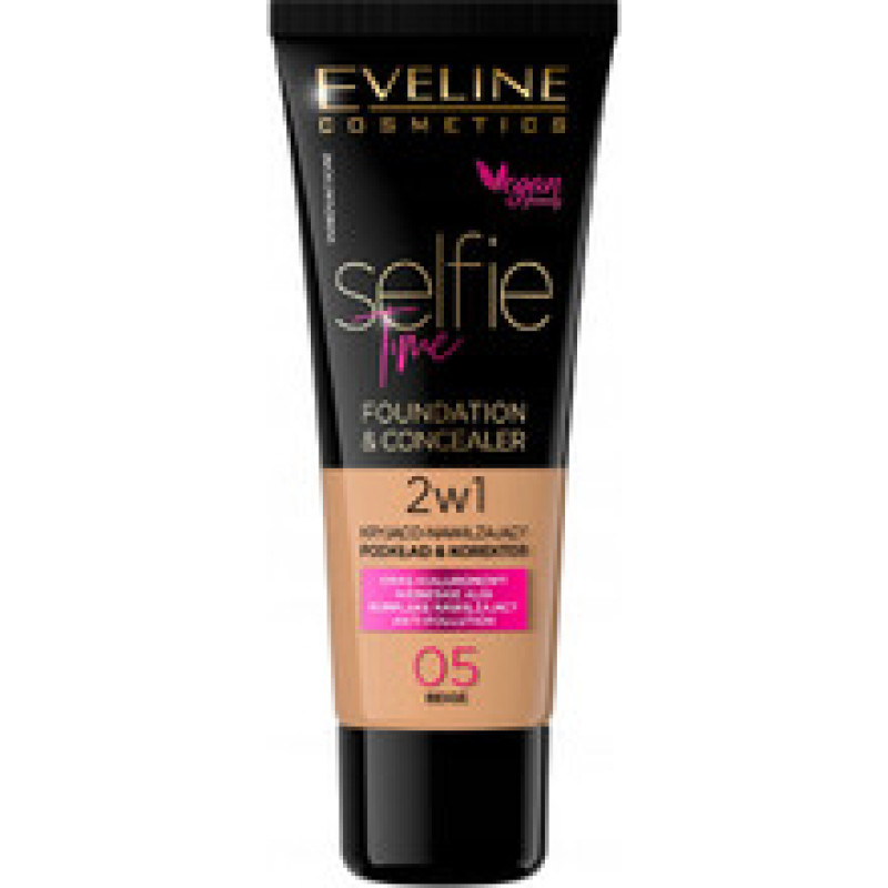 Eveline Selfie Time 2in1 krēms un konsīleris, ilgnoturīgs make-up 2in1 06 Honey 30 ml