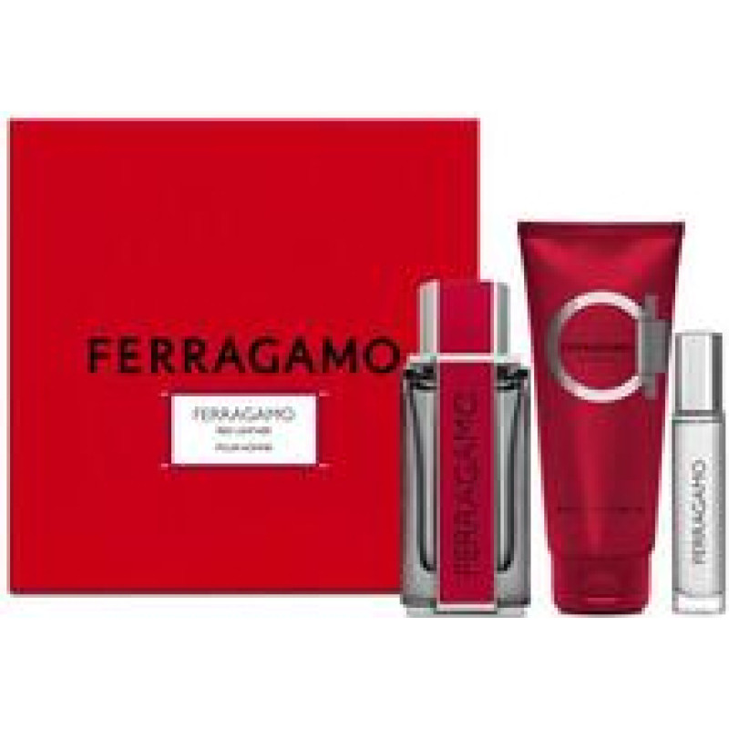 Salvatore Ferragamo Ferragamo Red Leather Gift set EDP 100 ml, shampoo and shower gel 100 ml and miniature EDP 10 ml