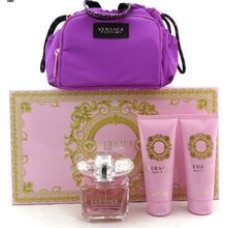 Versace Bright Crystal Gift set EDT 90 ml, body lotion 100 ml, shower gel 100 ml and cosmetic bag