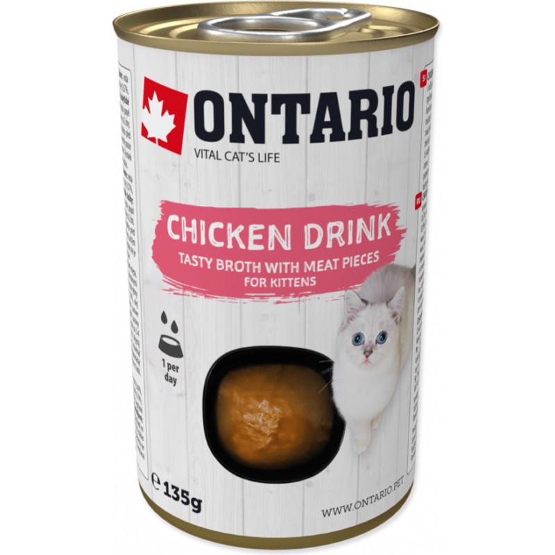 Ontario Konservi, zupa kaķēniem : Ontario Drink Kitten Chicken, 135 g