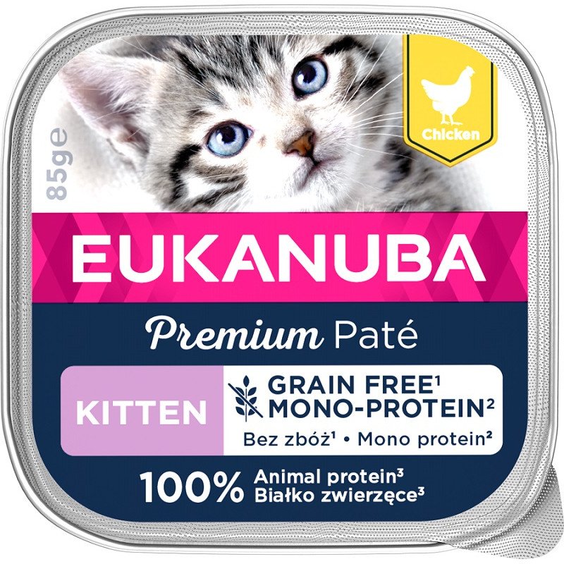 Eukanuba Konservēta barība kaķēniem - Eukanuba Cat Kitten Chicken Pate Mono 85g