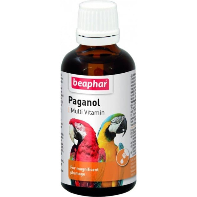 Beaphar Vitaminizēta papildbarība putniem : Beaphar Paganol, 50ml, spalvu stiprināšanai