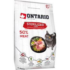 Ontario Sausā barība kaķiem - Ontario Cat Sterilised Lamb, 400 gr