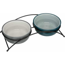 Trixie Paliknis ar bļodām - Trixie Bowl set, ceramic|metal, 2 × 1.6 l|ø 20 cm|41×10×20 cm