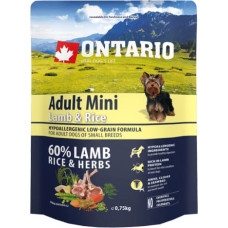 Ontario Sausa barība suņiem - Ontario Dog Adult Mini Lamb and Rice, 0.75kg