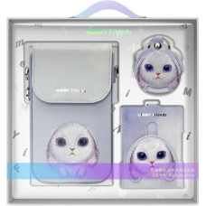 Nimmy Zestaw 3w1 torebka na telefon +     portfel + etui na lokalizator fioletowy|purple Big Eyed Pet 2.0 Rabbit